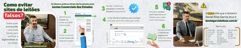 Infográfico sobre como evitar sites de leilões falsos